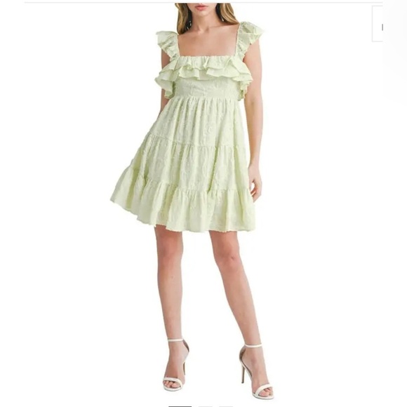 All in Favor Other - new All in Favor Light Green Ruffle Dress pistachio green large